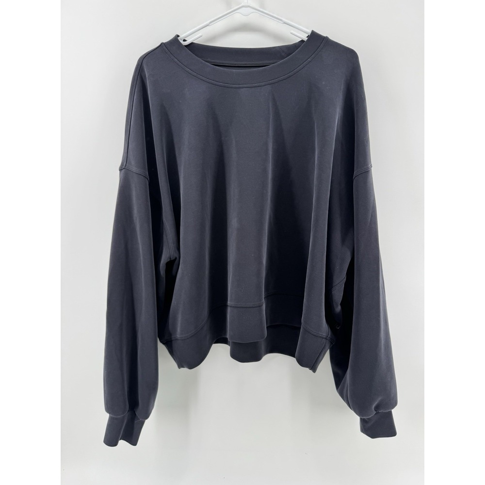 Lululemon Softstreme Crew Sweatshirt Oversized Cropped Black Sz XXL